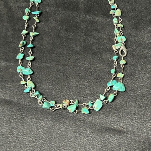 Turquoise Nugget Necklace 36" with Clasp - Picture 2 of 8
